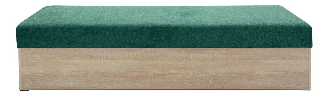 Jednolůžková postel (válenda) 85 cm Idona (smaragdová) (s roštem a matrací) (s úl. prostorem)