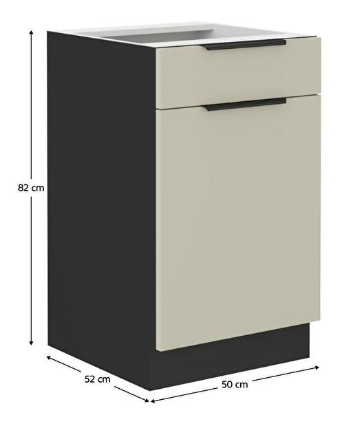 Dolní kuchyňská skříňka Arikona 50 D 1F 1S BB (kašmír + černá)
