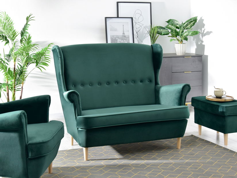 Pohovka dvousedačka ve tvaru ušák Muriera (zelená)