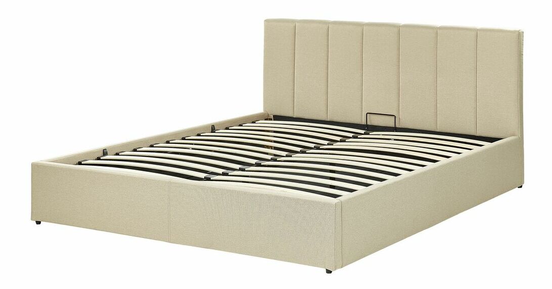Manželská postel 160 cm Dabria (béžová) (s roštem) (s úl. prostorem)
