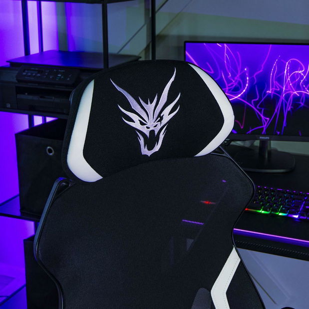 Herní křeslo Mananera (černá + bílá)