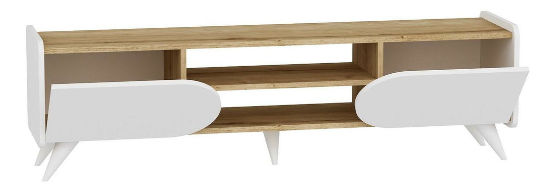 TV stolek/skříňka Kakulu 3 (dub safírový + bílá)