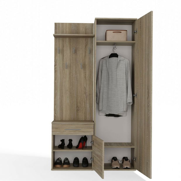 Předsíňová sestava Dialogos 1 (dub sonoma) (se zrcadlem)