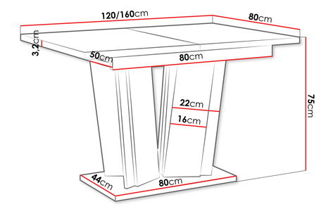 Rozkládací jídelní stůl Ledysa II (mramor bílý + lesk bílý) (pro 2-6 osob)