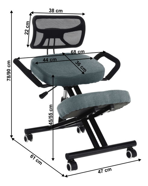 Ergonomické kancelářské křeslo Rumun (šedá + černá)