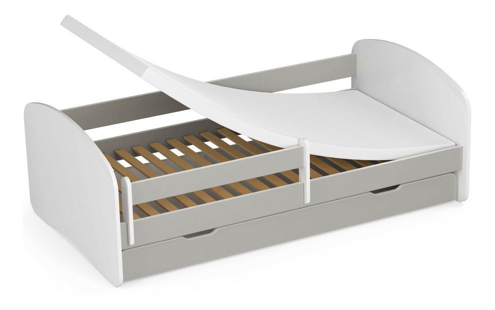 Dětská postel Pranshi III (šedá) (s matrací)