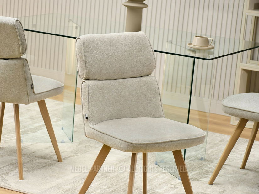 Jídelní židle Minero (béžová + dub)