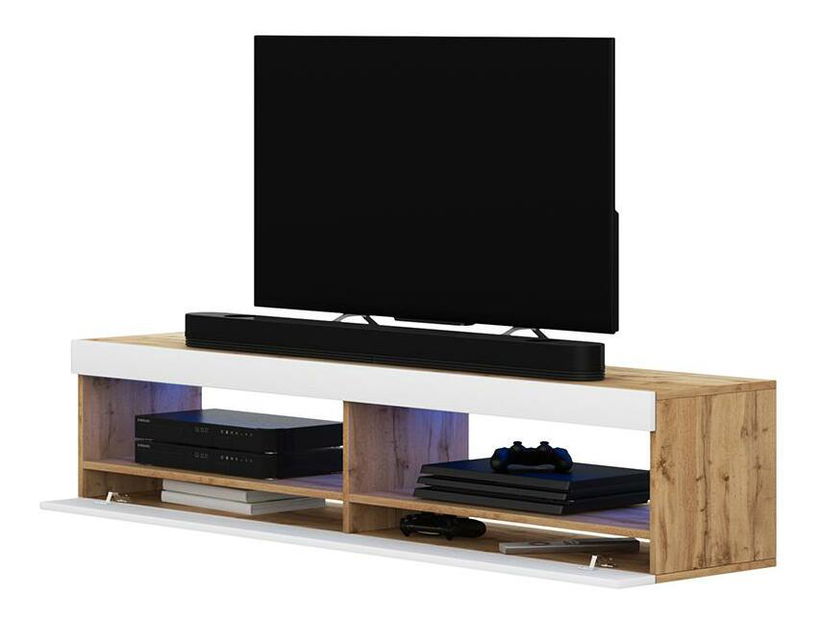 TV skříňka/stolek Violett 100 (s osvětlením) (dub lancaster + bílá)