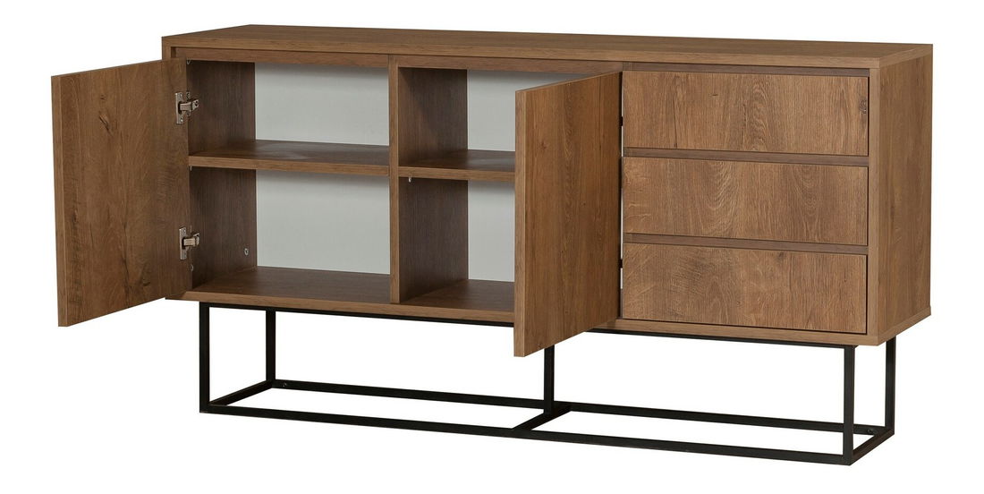 Souprava nábytku do obývacího pokoje Laxi 2 (ořech + černá)