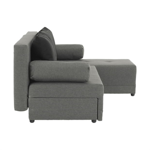 Rohová sedací souprava Maxius (šedá + černá)