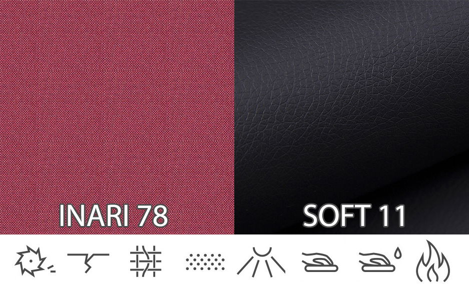 Rohová sedací souprava Tomi (červená + černá) (P)