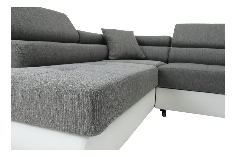 Rohová sedací souprava Amalinara (bílá + šedá) (L)