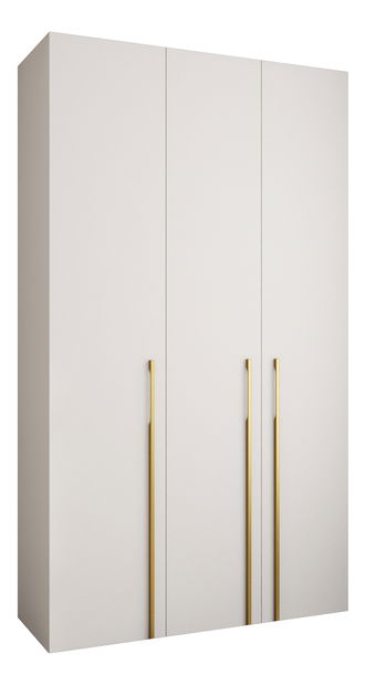 Šatní skříň 140 cm Carmela 40-3 (bílá + zlatá)