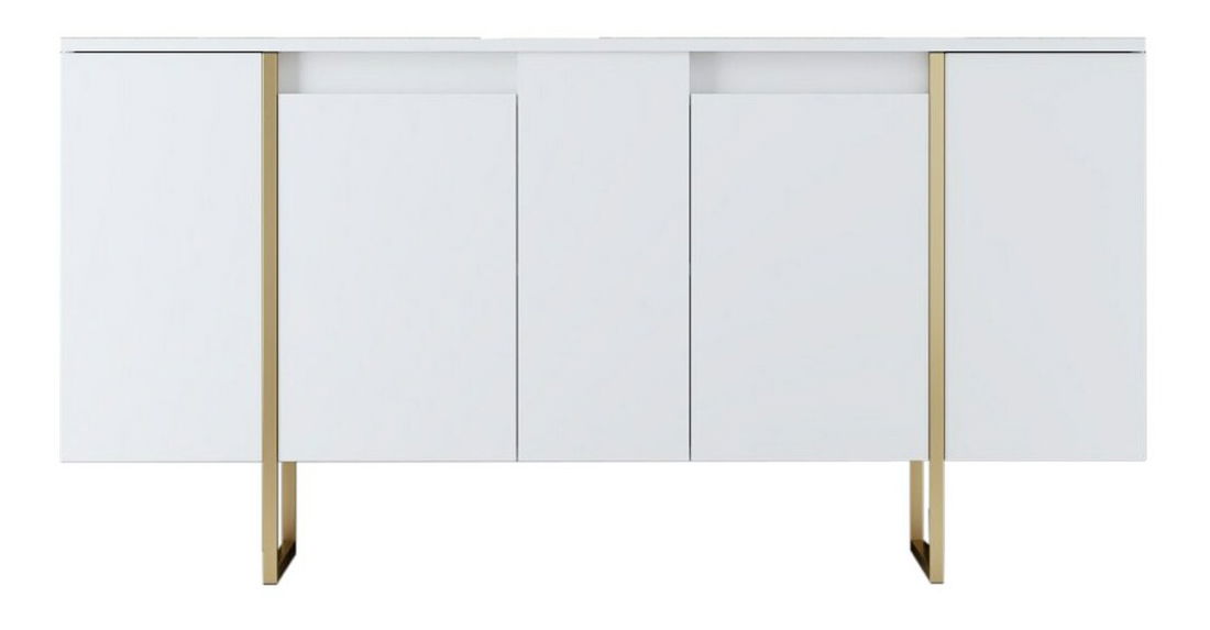 Sestava nábytku do obývacího pokoje Luna 1 (Bílá + Zlatá)