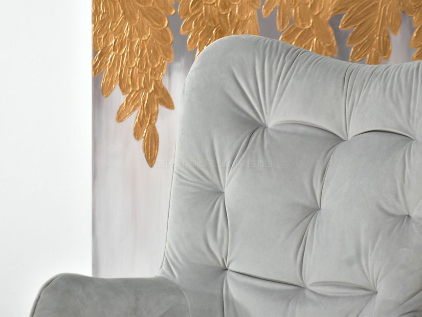 Křeslo Meryl (šedá + zlato)