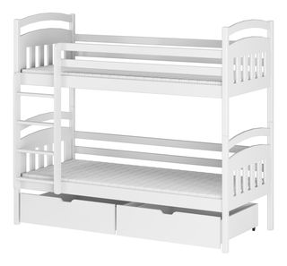 Dětská postel 90 cm Galvin (s roštem a úl. prostorem) (bílá)