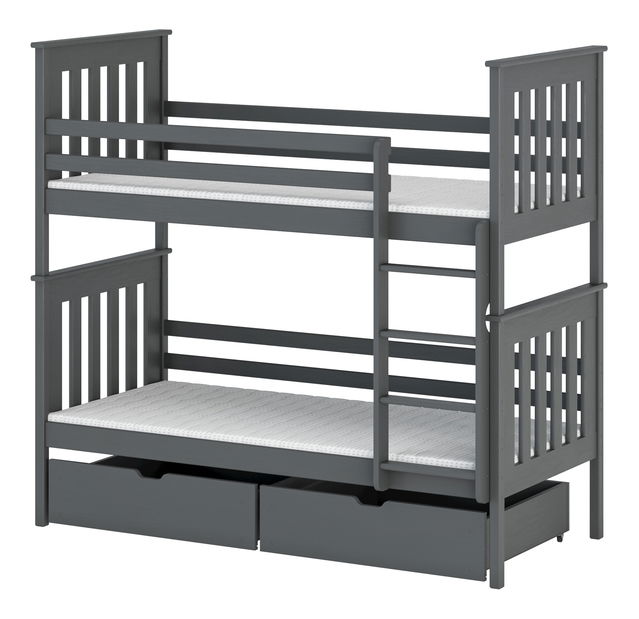 Dětská postel 90 cm Brad (s roštem a úl. prostorem) (grafit)