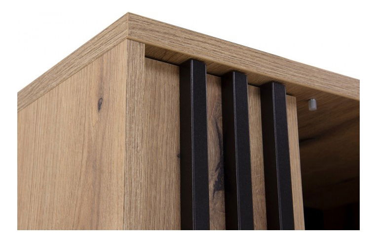 Policová skříň Neo NE7 (dub evoke + černá matná)