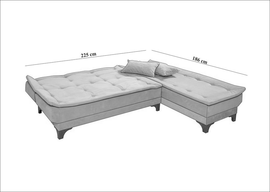 Rohová sedačka Klaudi C (mořská) (P)