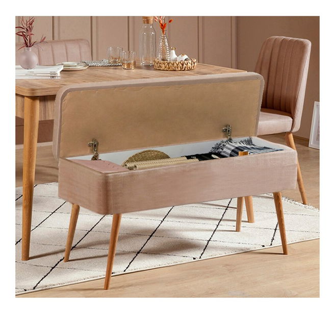 Jídelní set Vlasta 1 (borovice antlantic + béžová) (pro 4 osoby)