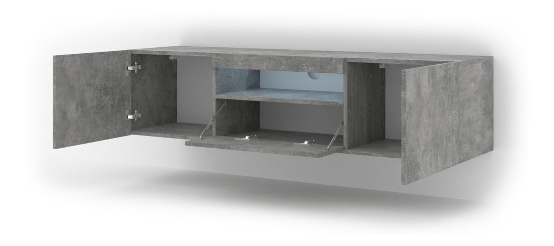 TV stolek/skříňka Aurinko 150 (beton) (s osvětlením)