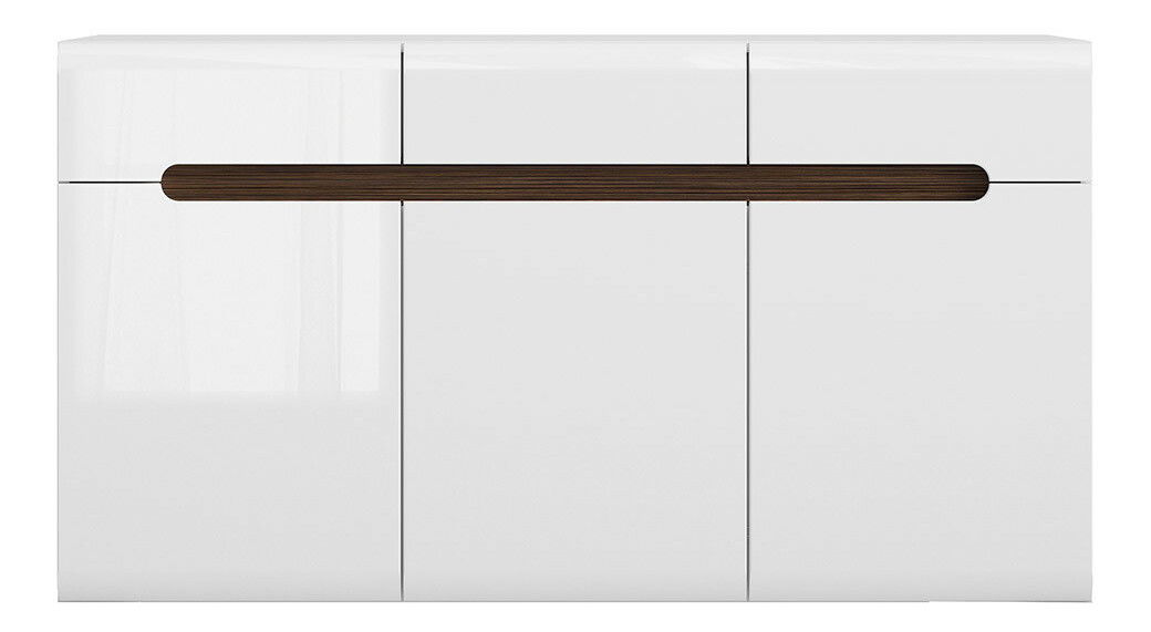 Komoda BRW Azteca Trio KOM3D3S/8/15 (bílá + lesk bílý)