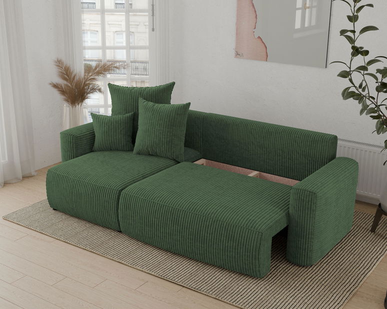 Rohová sedačka Denia (L) (tmavě zelená)