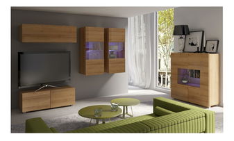 Obývací pokoj Calabria 3 (dub zlatý) (s osvětlením)