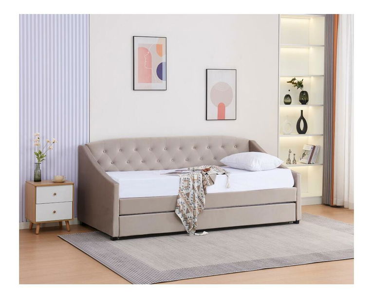 Rozkládací postel 90 cm Asesorar (hnědošedá)