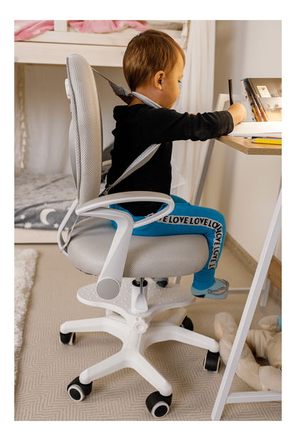 Dětská židle Anis (šedá + bílá)