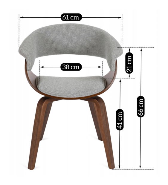 Jídelní židle Generosas 2 (šedá + ořech)