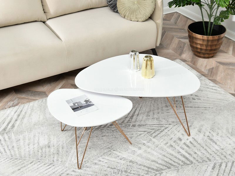 Konferenční stolek Rave Zest Xl (bílá + měděná)