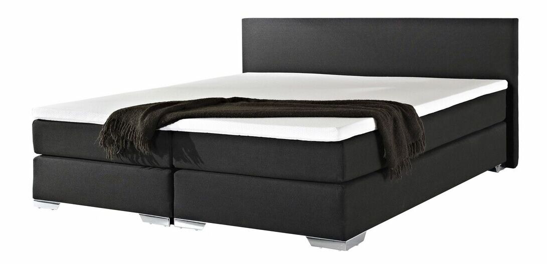 Boxspring postel 180 cm PREMIER (s matracemi) (černá)