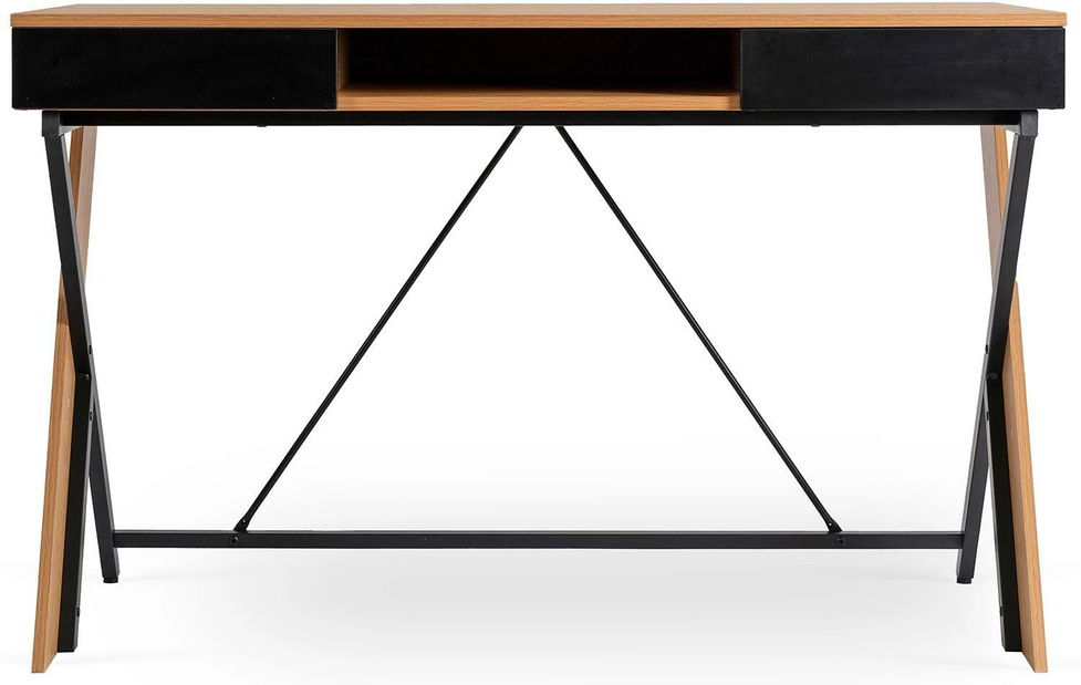 Psací stolek Reaparecio (dub zlatý + černá)