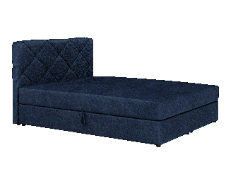 Boxspring postel 160x200 cm Karum (tmavě modrá) (s roštem a matrací)