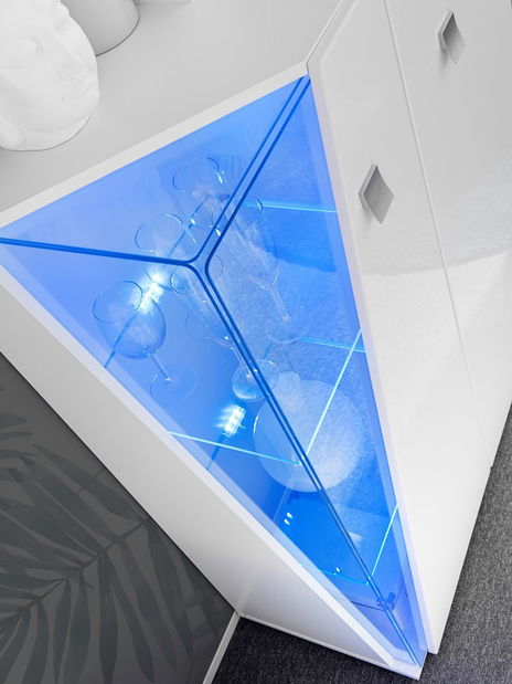 Vitrína Eldon 29 WW EE WSN (bílá + vysoký lesk bílý)