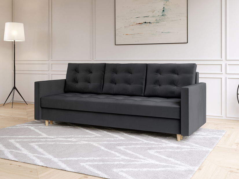 Pohovka třísedačka Saveta (tmavě šedá)