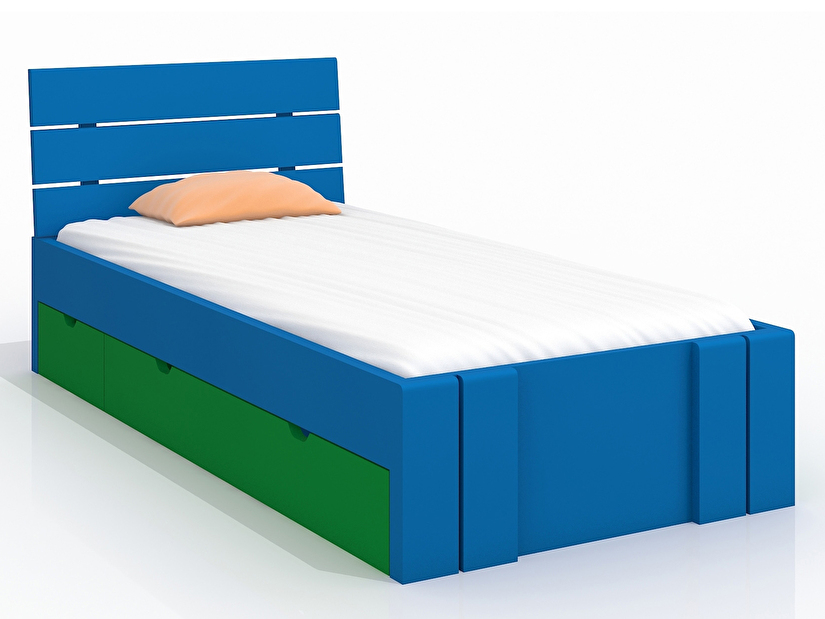 Jednolůžková postel 120 cm Naturlig Kids Tosen High Drawers (borovice) (s roštem)