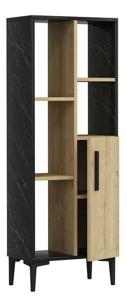 Regál Nobuti (dub safírový + černá)