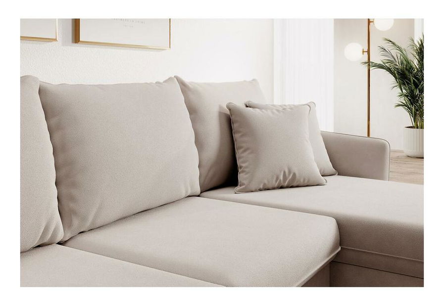 Rohová sedací souprava Vivaldio L (béžová + černá)