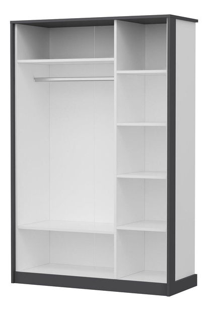 Šatní skříň Live (antracit + bílá)