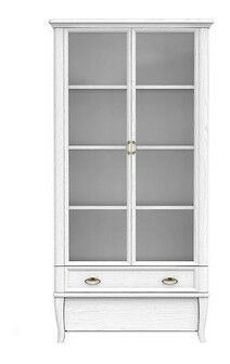 Vitrína BRW Orland REG2W2S/90 (Dub bělený)