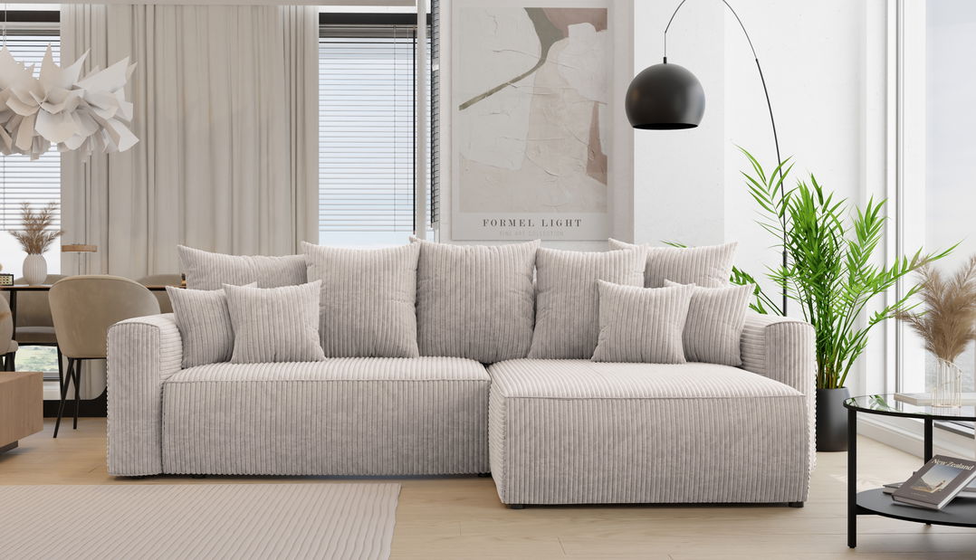 Rohová sedačka Baria (P) (světlohnědá)