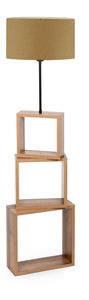 Stojanová lampa s policemi Audemallo 1 (světlohnědá + přírodní)
