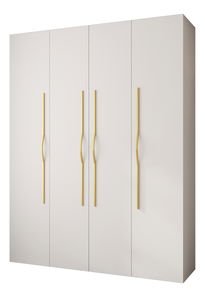Šatní skříň 180 cm Carmela 50-2 (bílá + zlatá)