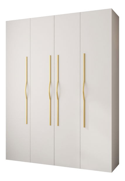 Šatní skříň 180 cm Carmela 50-2 (bílá + zlatá)