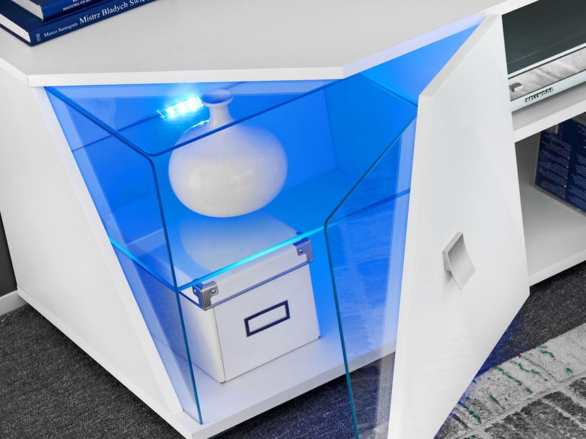 TV stolek/skříňka Eldon 29 WW EE RTV (bílá + vysoký lesk bílý)