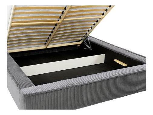 Manželská postel 160 cm Gretty S (tmavě šedá) (s roštem) (s úl. prostorem)