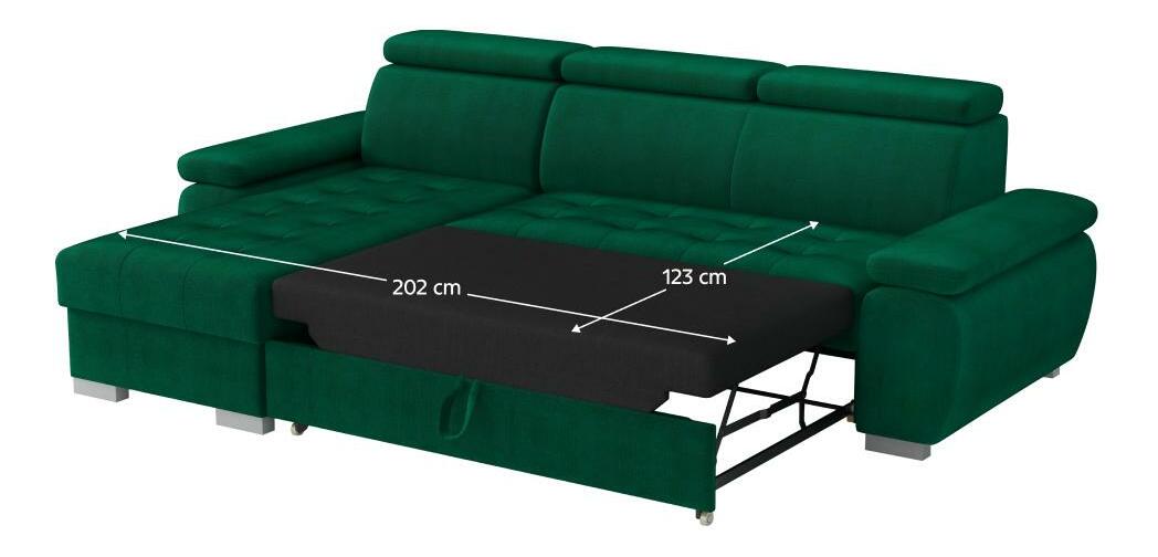 Rohová sedací souprava Sivaro (zelená) (L)