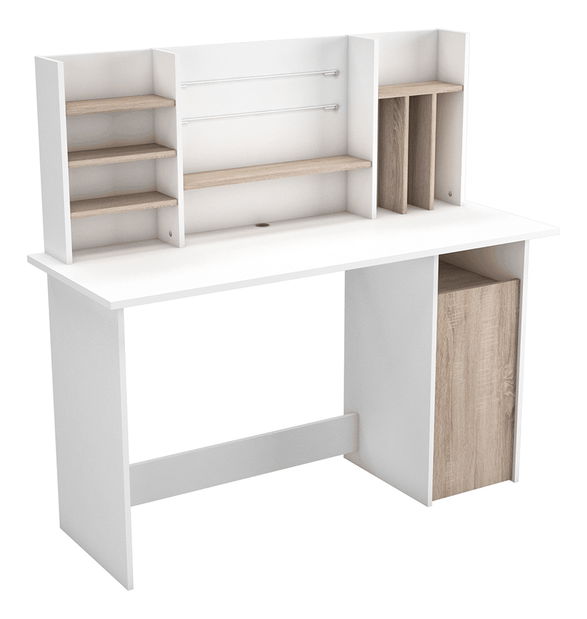 PC stolek Amabis (dub brushed + bílá)